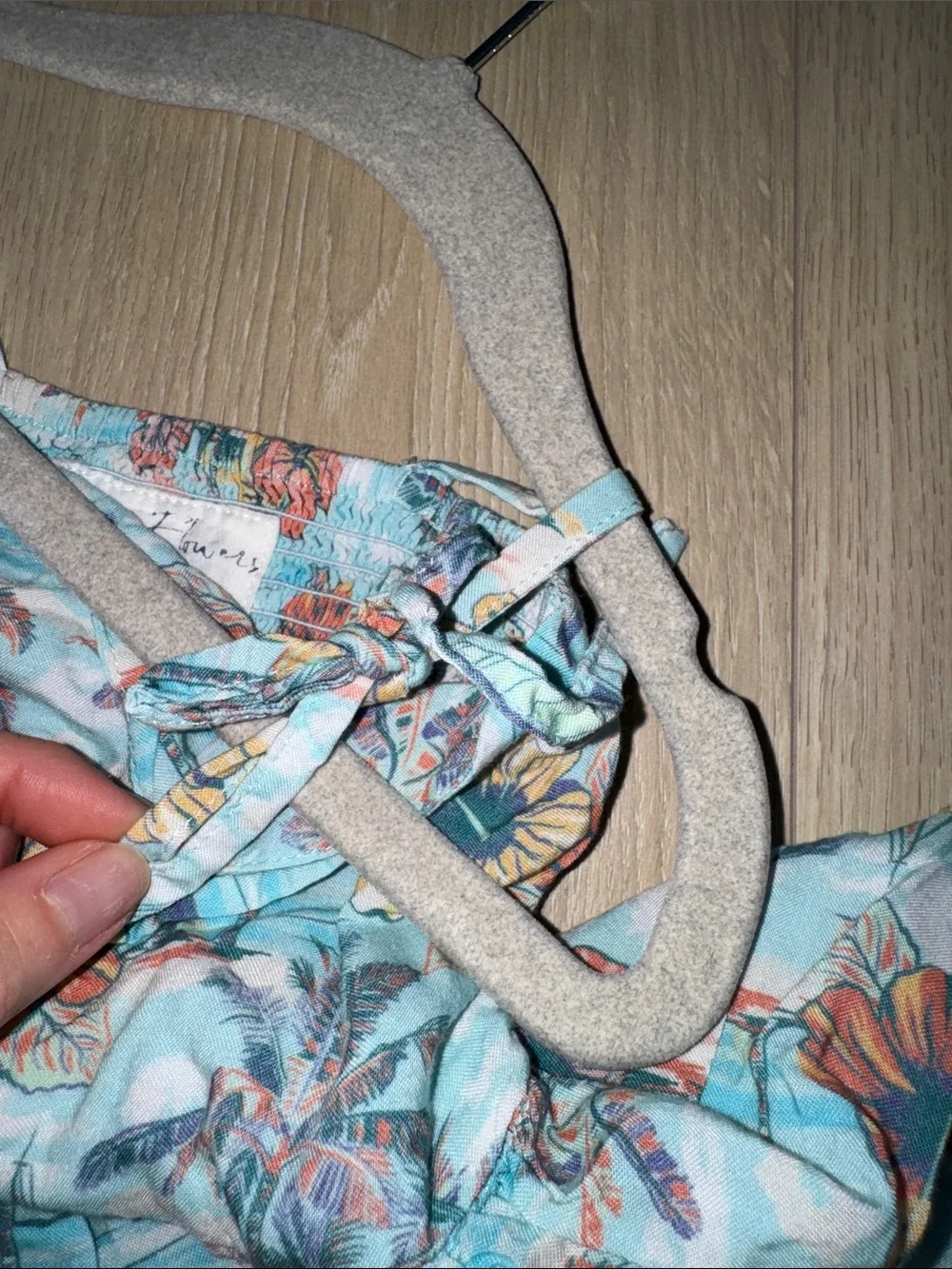Kenny Flowers Light Blue Tropical Tie-Strap Sundress